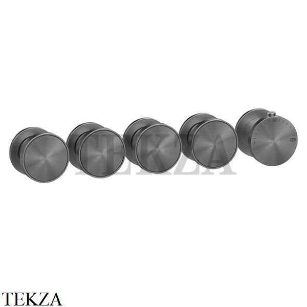 Gessi Origini NATURE Термостат для душа 4 потока, внешняя часть 66338-707, Black Metal Brushed