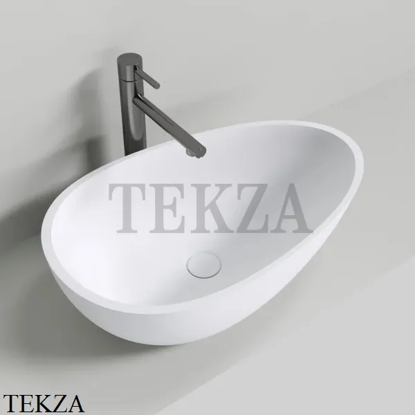 NT Bathroom NT404 Napoli Раковина накладная, без перелива из литого камня Solid Surface, белый матовый