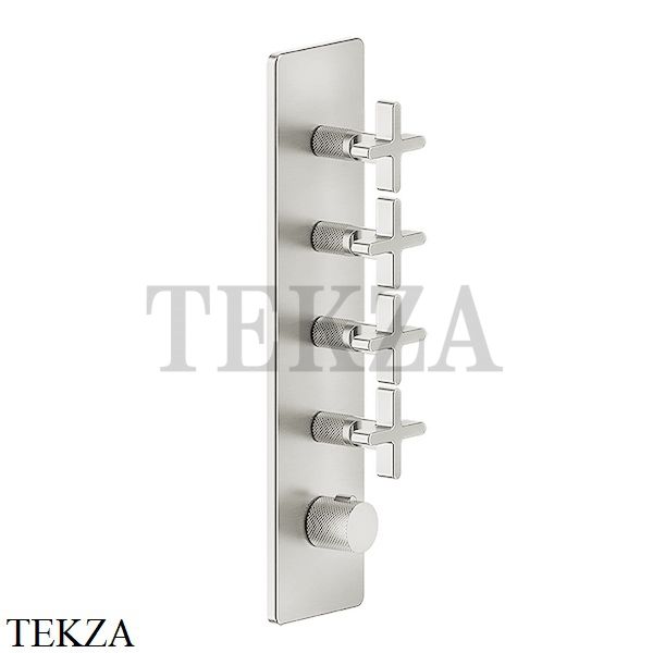 Gessi INCISO WELLNESS Термостат 4 выхода, внешняя часть 58228-149, Finox Brushed Nickel