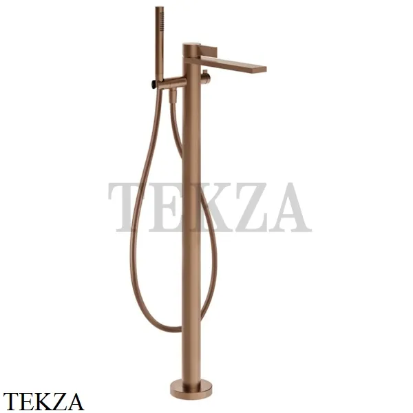 Gessi Inverso RIGATO Смеситель для ванны напольный, внешняя часть 73528-708, Copper Brushed