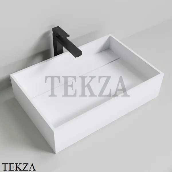 NT Bathroom NT402 Trento Раковина накладная, без перелива из литого камня Solid Surface, белый матовый