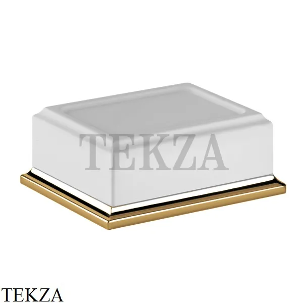 Gessi ELEGANZA Мыльница настольная, композит белый 46425-727, Brushed Brass