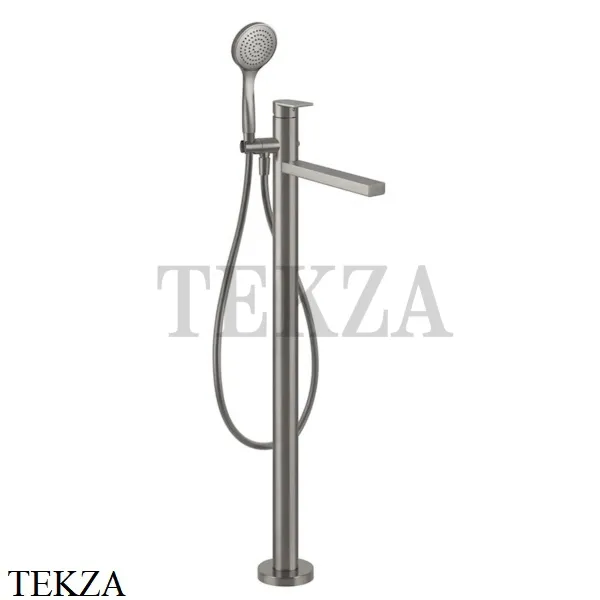 Gessi Via Manzoni Смеситель для ванны напольный, внешняя часть 24982-149, Finox Brushed Nickel