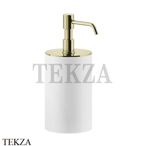 Gessi RILIEVO Дозатор для жидкого мыла настольный, композит белый 59537-710, Brass PVD