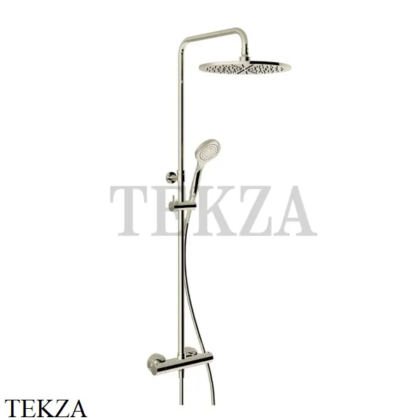 Gessi MINIMALISTIC Душевая колонна, термостат, гарнитур, верхний душ D30 см 35177-720, Nickel PVD