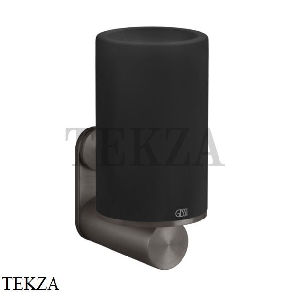 Gessi 316 ACCESSORIES Стакан для зубных щеток настенный, композит черный 54708-707, Black Metal Brushed