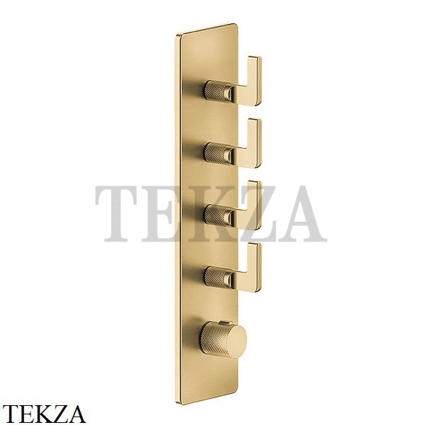 Gessi INCISO WELLNESS Термостат 4 выхода, внешняя часть 58208-727, Brushed Brass