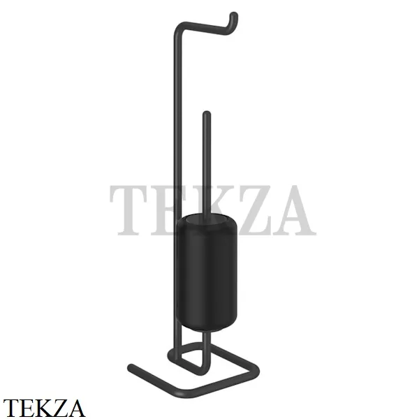 Gessi Goccia Стойка с держателем для туалетной бумаги и ершиком 38068-099, Black XL