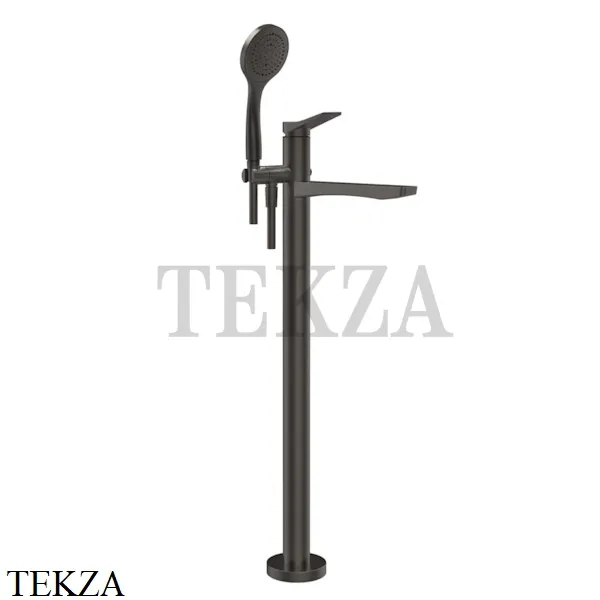 Gessi RILIEVO Смеситель для ванны напольный, с лейкой 59131-707, Black Metal Brushed