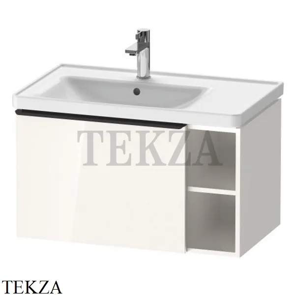 Duravit D-Neo Тумба подвесная с 1 ящиком, полки слева, для умывальника 80 см DE425802222, белый глянец