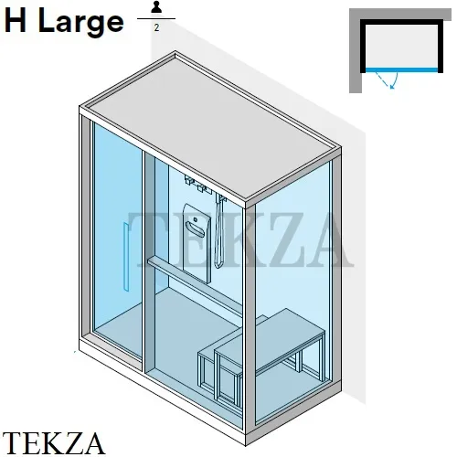 Effegibi H Large Хаммам с душем кабина в угол слева, дверь слева LO80010003