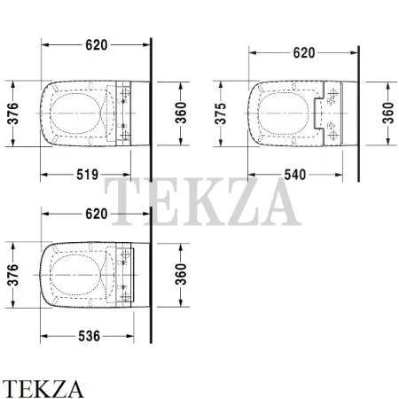 Duravit DuraStyle SensoWash® Унитаз подвесной 2537590000, для сиденья SensoWash, белый глянец