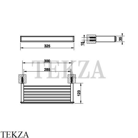 Gessi ELEGANZA Полка решетка в душевую зону 30 см 46547-031, хром глянец