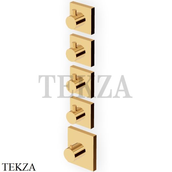 Zucchetti PAN Термостат для душа, 4 выхода, внешняя часть ZP8662.C40, золото глянец