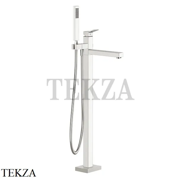 Gessi RETTANGOLO K Смеситель для ванны напольный, внешняя часть 53129-149, Finox Brushed Nickel