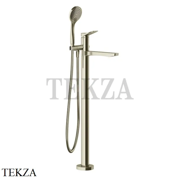 Gessi RILIEVO Смеситель для ванны напольный, с лейкой 59131-720, Nickel PVD