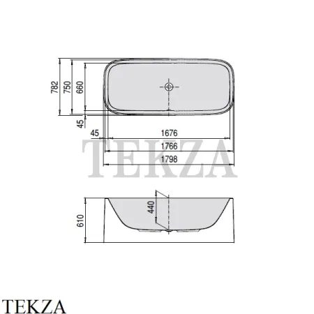 Hoesch SINGLEBATH UNO Ванна отдельностоящая 3697.010, белый глянец