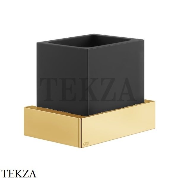 Gessi Rettangolo Стакан для щеток настенный, композит черный 20808-080, Gold CCP