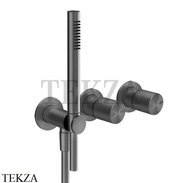 Gessi Habito UNITO Смеситель для душа с гарнитуром, внешняя часть 70038-707, Black Metal Brushed