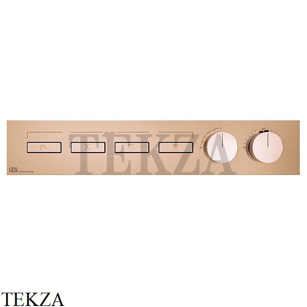 Gessi HI-FI Термостатический смеситель на 4 потока, внешняя часть 63016-735, Warm Bronze