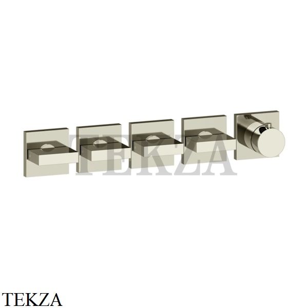 Gessi Rettangolo shower Термостат на 4 потока, внешняя часть 44338-720, Nickel PVD