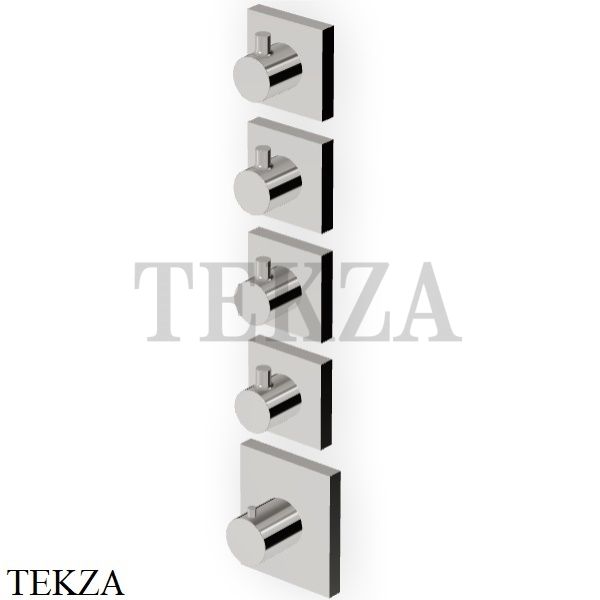 Zucchetti PAN Термостат для душа, 4 выхода, внешняя часть ZP8662.C8, nickel глянец