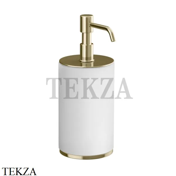 Gessi INCISO accessories Дозатор для жидкого мыла настольный, белый 66437-710, Brass PVD