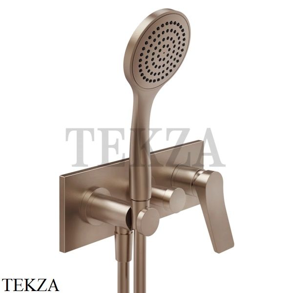 Gessi RILIEVO Смеситель для душа с гарнитуром, внешняя часть 59140-708, Copper Brushed