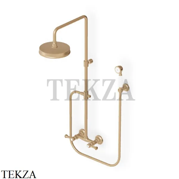 Zucchetti Agora Classic Душевая колонна с механическим смесителем ZAL860.P31, brushed british gold PVD