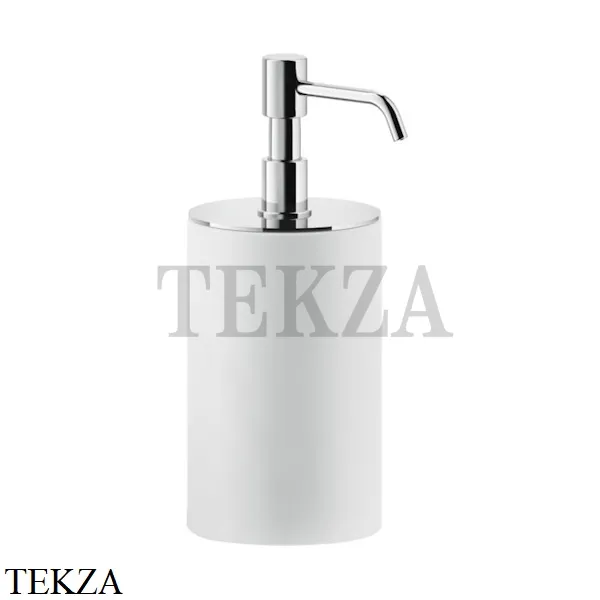 Gessi RILIEVO Дозатор для жидкого мыла настольный, композит белый 59537-149, Finox Brushed Nickel