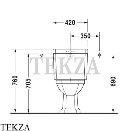 Duravit 1930 Series Унитаз комбинированный 0227010000, сток вертикальный, сиденье микролифт SoftClose, белый глянец