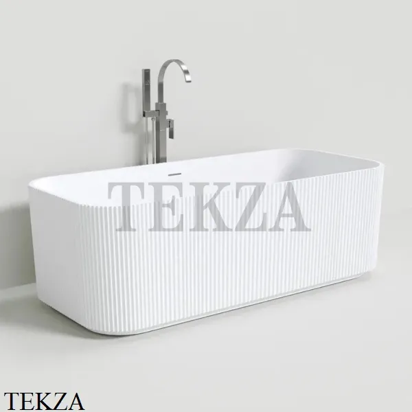 NT Bathroom NT221 Bergamo Ванна свободностоящая из литого камня Solid Surface, белый матовый