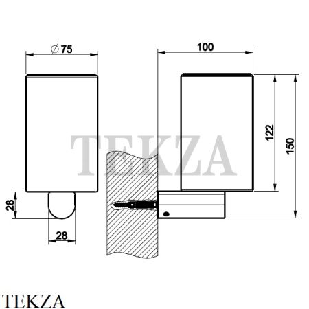 Gessi RILIEVO Стакан настенный, композит черный 59508-030, Copper глянец