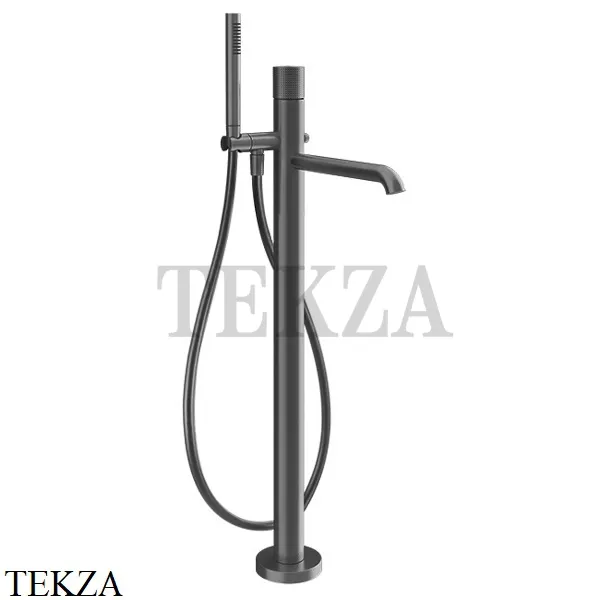 Gessi Habito CESELLO Смеситель для ванны напольный, внешняя часть 70428-707, Black Metal Brushed