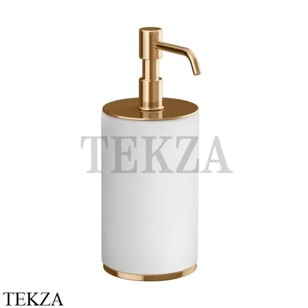 Gessi INCISO accessories Дозатор для жидкого мыла настольный, белый 66437-735, Warm Bronze PVD