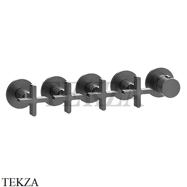 Gessi INCISO SHOWER Термостатический смеситель, 4 потока, внешняя часть 58438-707, Black Metal Brushed