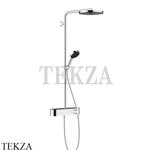 Hansgrohe Pulsify Душевая колонна Showerpipe 260 1jet EcoSmart с ShowerTablet 24221000, хром глянец