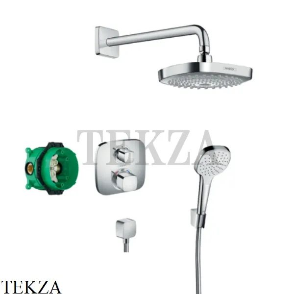 Hansgrohe Croma Select E 180 2jet Душевой набор с верхней лейкой 27294000, хром глянец