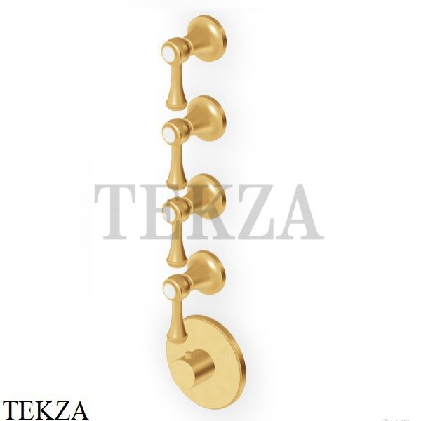 Zucchetti Agora Classic Термостат для душа, 4 выхода, внешняя часть ZAL662.C41, brushed gold