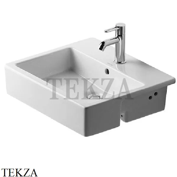 Duravit Vero Раковина полувстраиваемая, с переливом 0314550000, белый глянец