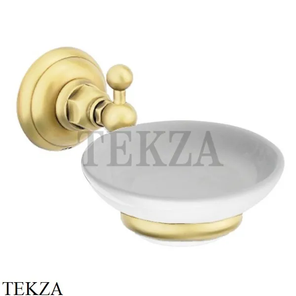 Nicolazzi CLASSICI Мыльница настенная, керамика белая 1487OS, Brushed brass