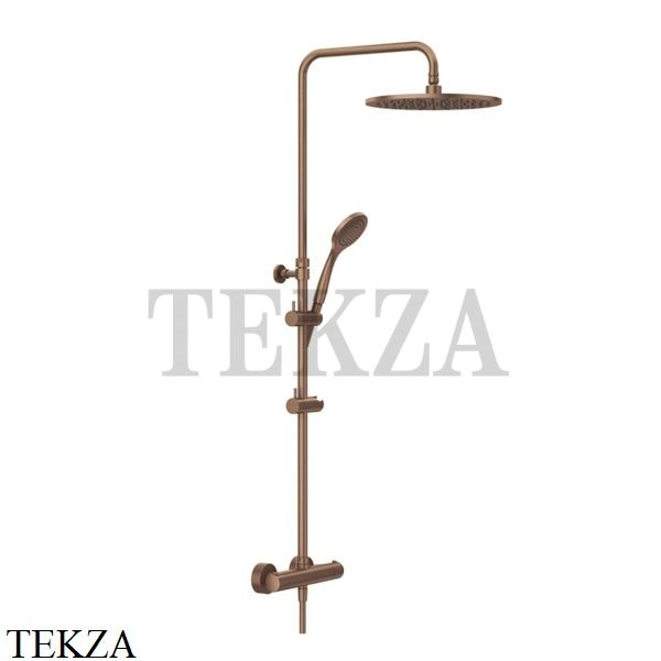 Gessi MINIMALISTIC Душевая колонна, термостат, гарнитур, верхний душ D30 см 35177-708, Copper Brushed PVD