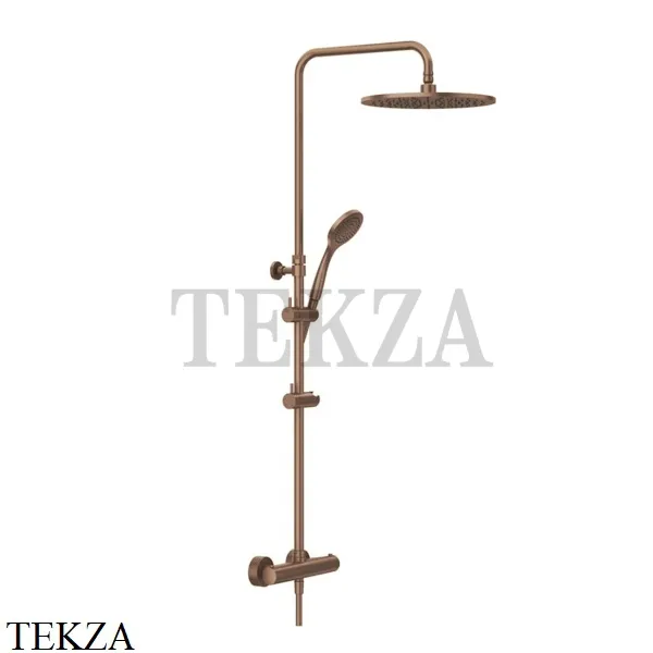 Gessi MINIMALISTIC Душевая колонна, термостат, гарнитур, верхний душ D30 см 35177-708, Copper Brushed PVD