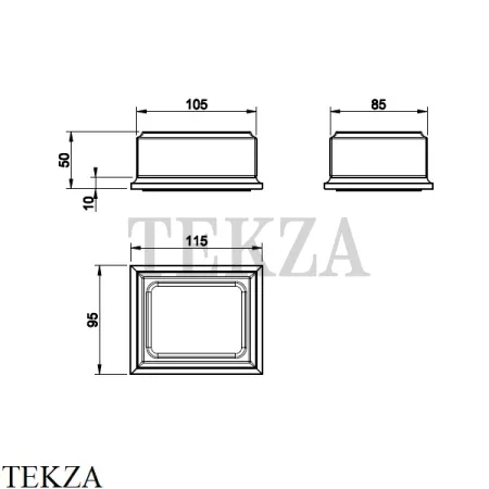 Gessi ELEGANZA Мыльница настольная, композит белый 46425-030, Copper глянец