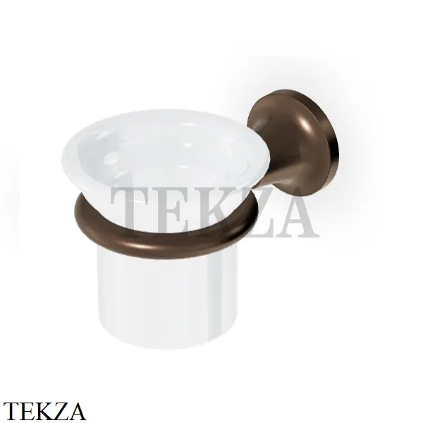 Zucchetti Agora Classic Стакан настенный, керамика белая ZAD413.P21, brushed chocolate PVD