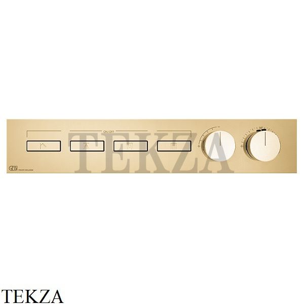 Gessi HI-FI Термостатический смеситель на 4 потока, внешняя часть 63016-710, Brass PVD