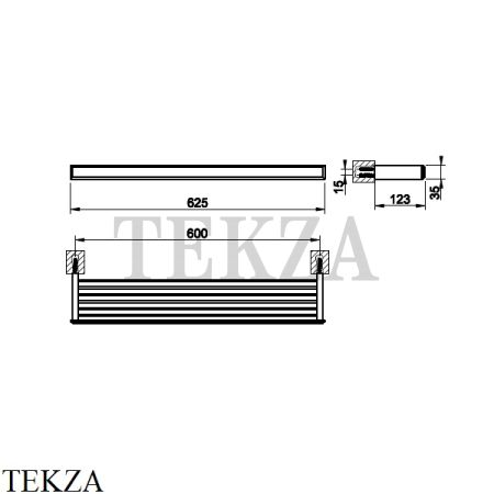 Gessi ELEGANZA Полка решетка в душевую зону 46545-031, хром глянец