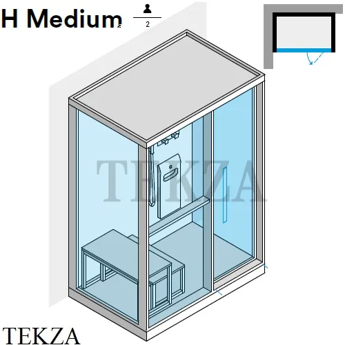 Effegibi H Medium Хаммам с душем кабина в угол слева, дверь справа LO81010004