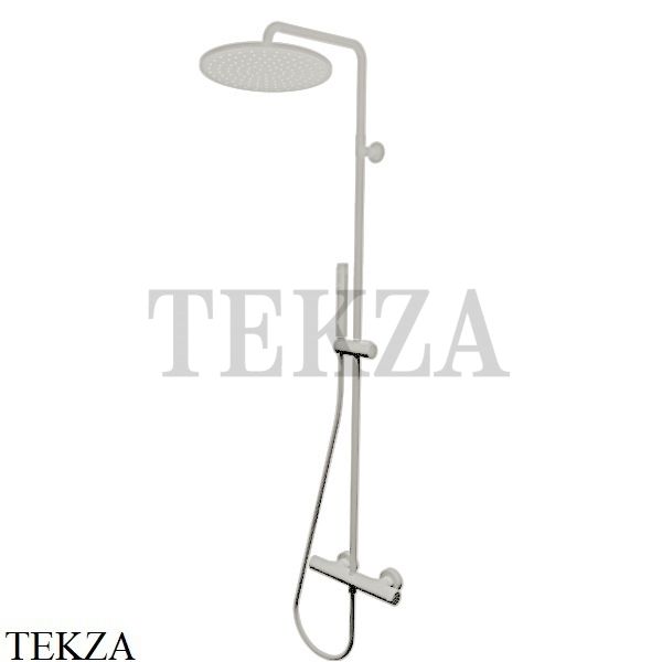 Bossini COSMO Душевая стойка с термостатом, D230, лейка ZEN L10068.094, никель Brushed