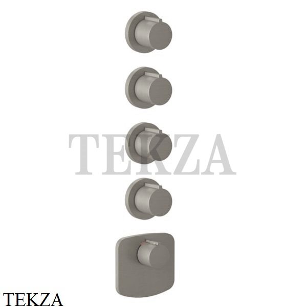 Gessi Ingranaggio-Anello Термостат для душа, 4 потока, внешняя часть 43238-149, Finox Brushed Nickel